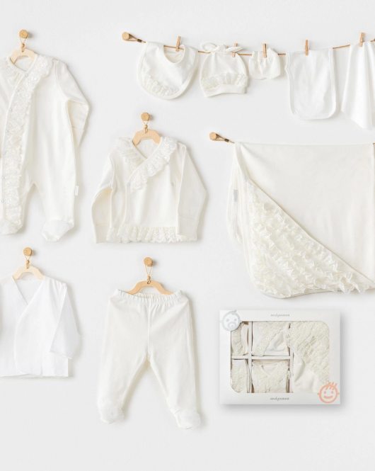 Andywawa AC25311 Newborn Chic Girl 10'Lu Hastane Çıkışı Ekru