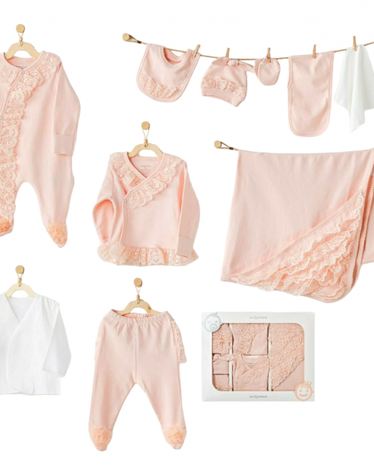 Andywawa AC25311 Newborn Chic Girl 10'Lu Hastane Çıkışı Salmon