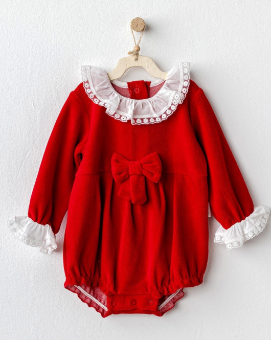 Andywawa AC25323 Happy Newyear Kadife Bebe Tulum Red