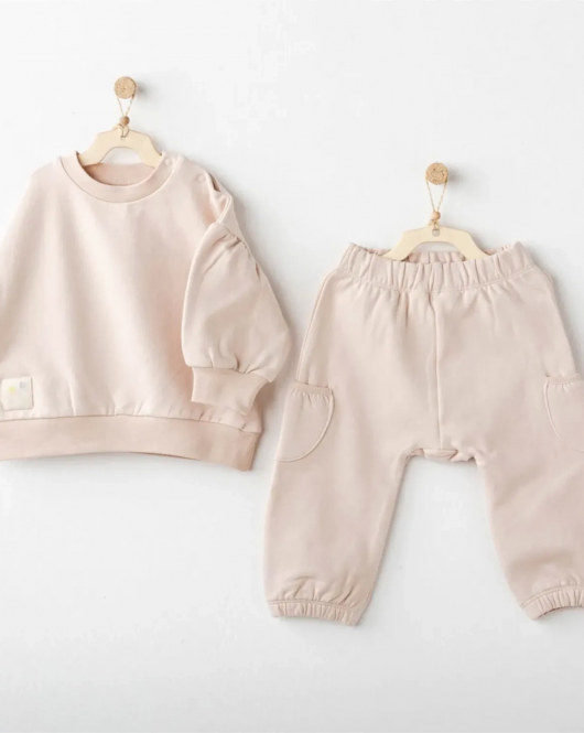 Andywawa AC25353 Basic 2'Li Bebe Takım Light Beige