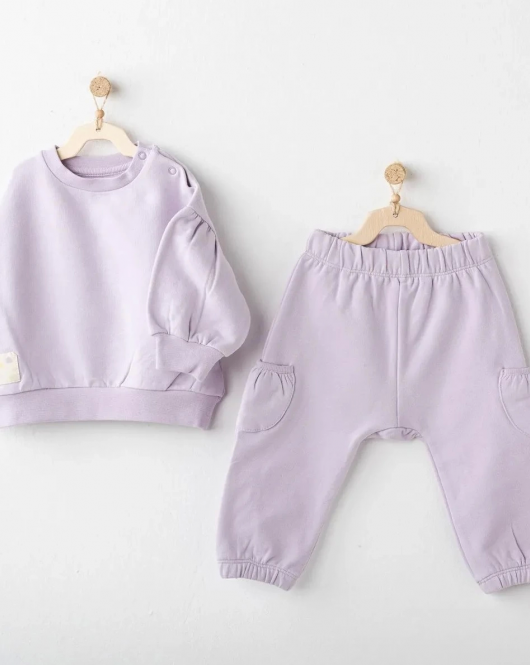 Andywawa Ac25353 Basic 2'li Bebe Takım Lila