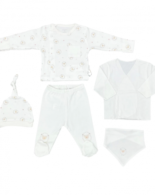 Andywawa Ac25560 Newborn Set Tinny Ships 5'li Hastane Çıkışı Ekru
