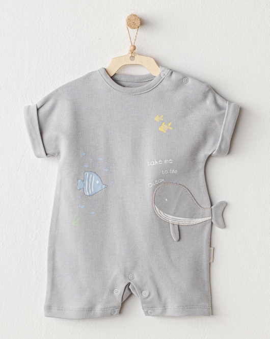Andywawa Ac25603 Ocean Is My Happy Place Romper Tulum Grey