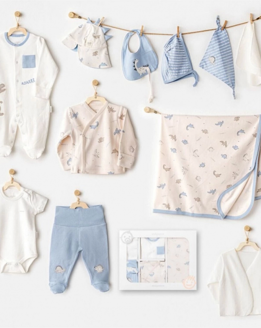 Andywawa Ac25911 Newborn Set Dino 10'lu Hastane Çıkışı Beige