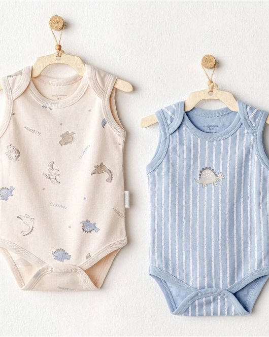 Andywawa Ac25921 Dino 2'li Bebek Body Beige Blue