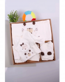 Ayıcık Desenli 10 Parça Kutulu %100 Pamuk Erkek Bebek Hastane Çıkışı