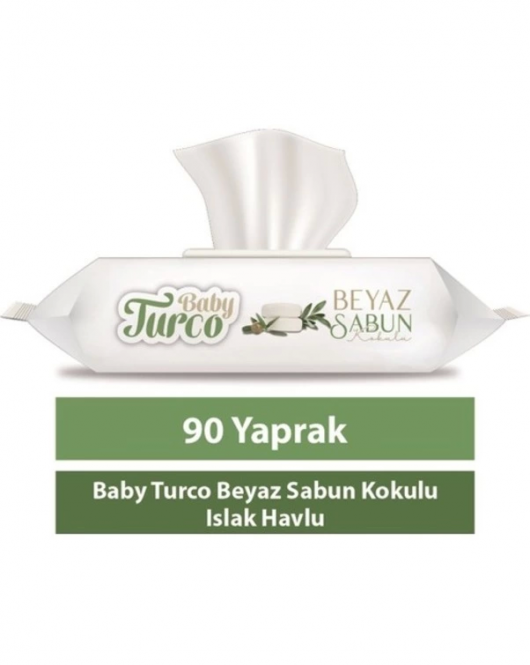 Baby Turco Beyaz Sabun Kokulu Islak Havlu Mendil 90 Adet