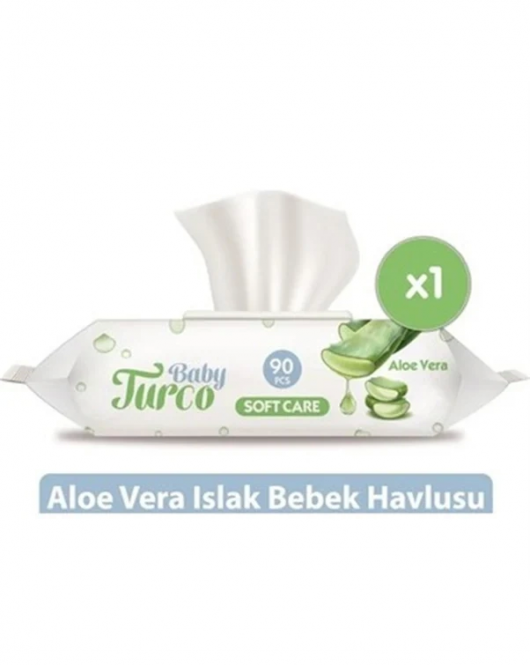 Baby Turco Soft Care Aloe Vera Islak Havlu Mendil 90 Adet