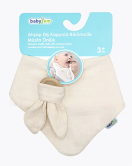 BabyJem Ahşap Diş Kaşıyıcılı Bürümcük Müslin Önlük 736 Ekru