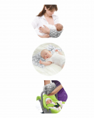 BabyJem Çok Amaçlı Emzirme Yastığı 523 Gri Zigzag