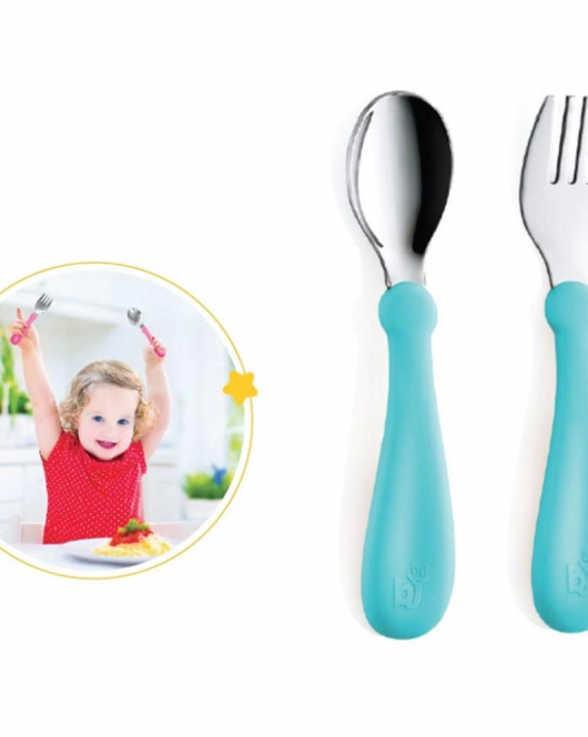 BabyJem Paslanmaz Çelik Çatal Kaşık Seti 522 Turkuaz