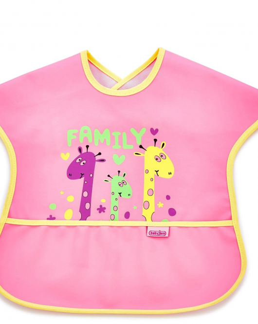Babyjem Poli Muşamba Büyük Mama Önlüğü 029 Pembe