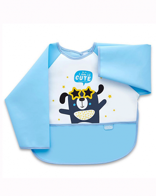 BabyJem Poli Muşamba Kollu Mama Önlüğü 034 Mavi