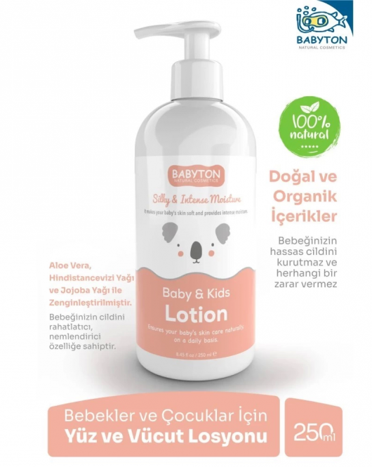 Babyton Bebek ve Çocuklar İçin Doğal Yüz ve Vücut Losyonu 250 ml