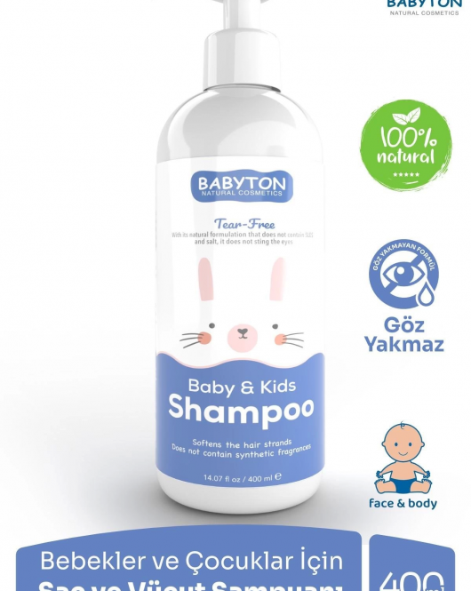 Babyton Göz Yakmayan Doğal Bebek ve Çocuk Şampuanı 400 ml