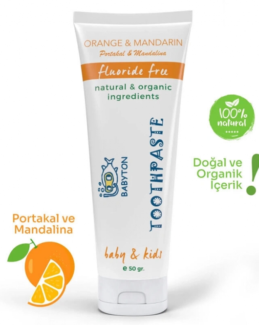 Babyton Organik Doğal Portakal & Mandalina Aromalı Diş Macunu 50 Gr
