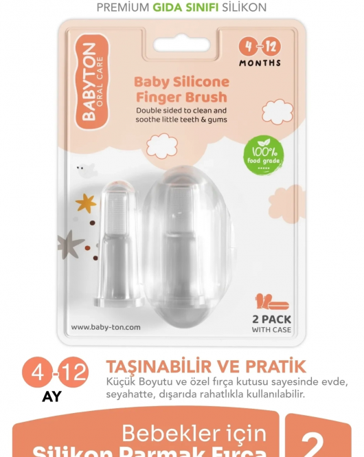 Babyton Silikon İkili Parmak Fırça