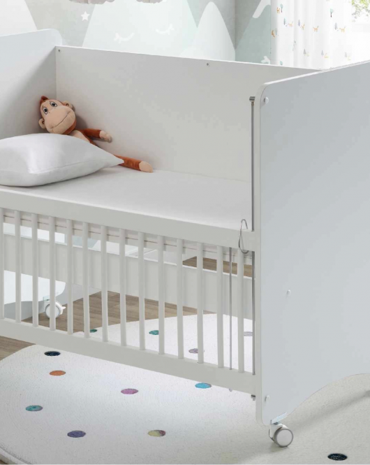Babywhen Pratik Sallanır Tekerlekli Anne Yanı Beşik 60x120 Beyaz