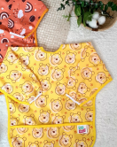 Bear Ve Rainbow Desenli 2'li Paket Sıvı Geçirmez Unisex Aktivite Ve Mama Önlüğü 6-24 Ay