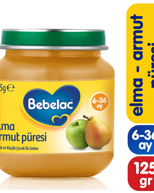 Bebelac Elma Armut Püresi Kavanoz Maması 125 Gr