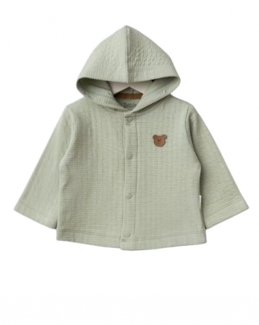 Bebitof Kapüşonlu Bebek Hırka 80153 Mint