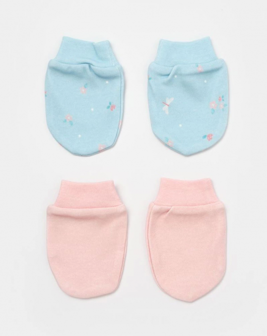 Bibaby Biorganic Always Happy 2'Li Bebek Eldiven 72230 Gül Kurusu Mint