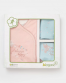Bibaby Biorganic Always Happy 5'Li Hastane Çıkış Seti 62343 Gül Kurusu Mint
