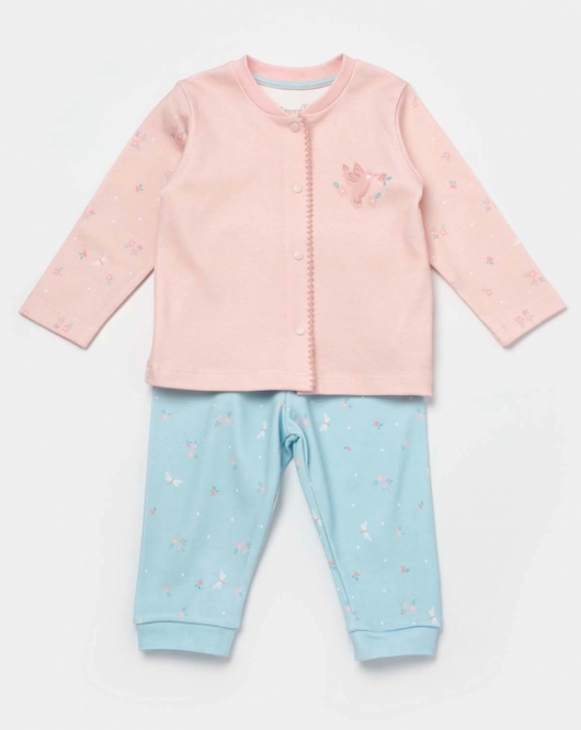Bibaby Biorganic Always Happy Bebek Pijama Takım 59793 Gül Kurusu Mint