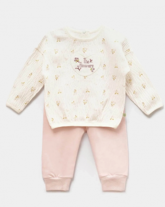 Bibaby Biorganic The Flowers 2'Li Takım 59765 Ekru Pembe