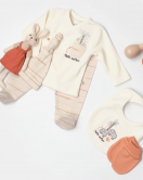 Bibaby Biorganic Hello Safari 5'Li Hastane Çıkış Seti 62334 Ekru Kiremit