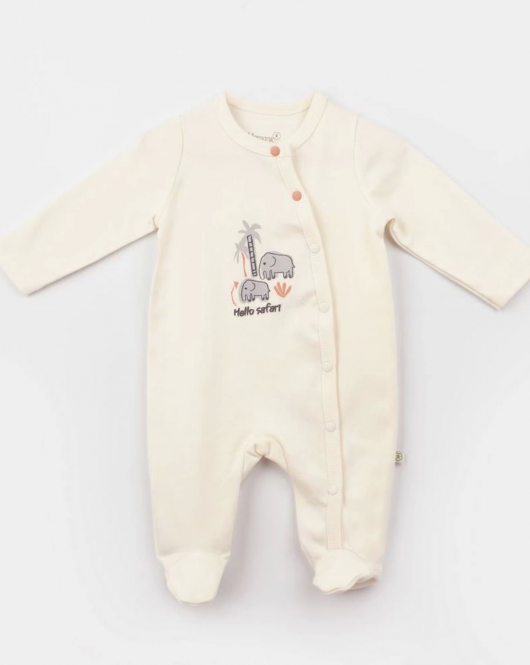 Bibaby Biorganic Hello Safari Newborn Bebek Tulum 60745 Ekru Kiremit