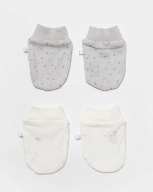 Bibaby Biorganic Koala Jungle 2'Li Bebek Eldiven 72220 Gri