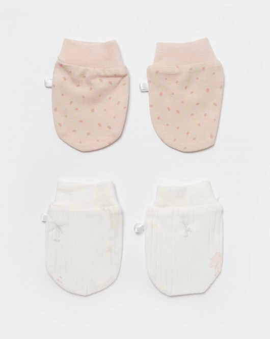 Bibaby Biorganic Koala Jungle 2'Li Bebek Eldiven 72220 Pembe
