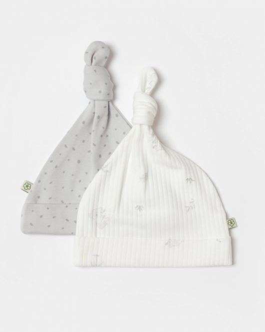 Bibaby Biorganic Koala Jungle 2'Li Bebek Şapka 72221 Gri