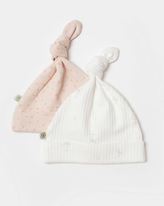 Bibaby Biorganic Koala Jungle 2'Li Bebek Şapka 72221 Pembe