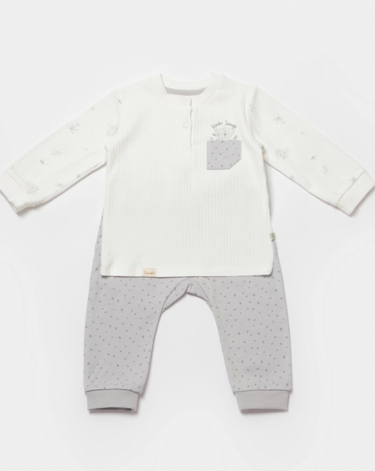 Bibaby Biorganic Koala Jungle 2'Li Bebek Takım 59776 Gri