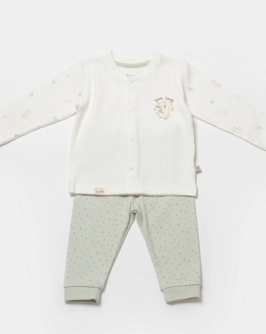 Bibaby Biorganic Koala Jungle Bebek Pijama Takımı 59777 Mint