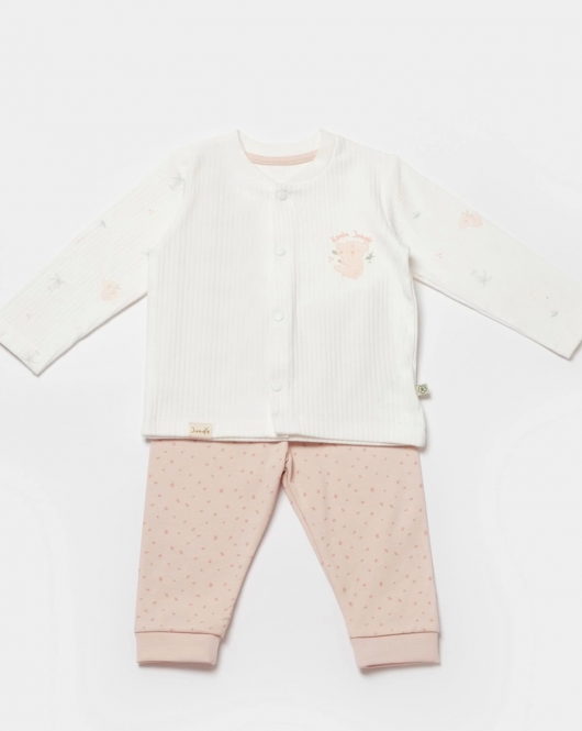 Bibaby Biorganic Koala Jungle Bebek Pijama Takımı 59777 Pembe