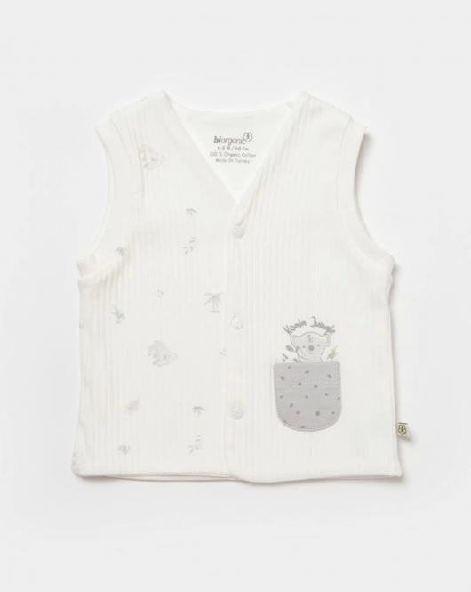 Bibaby Biorganic Koala Jungle Bebek Yelek 61494 Gri