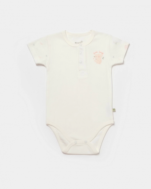 Bibaby Biorganic Koala Jungle Kısa Kol Bebek Body 56972 Pembe
