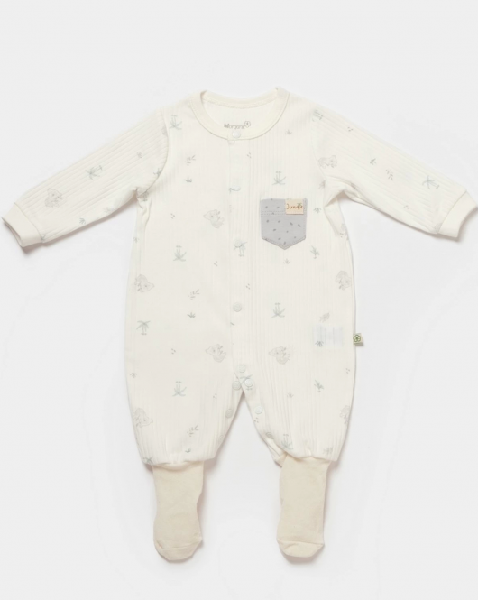 Bibaby Biorganic Koala Jungle Patikli Bebek Tulum 60734 Gri