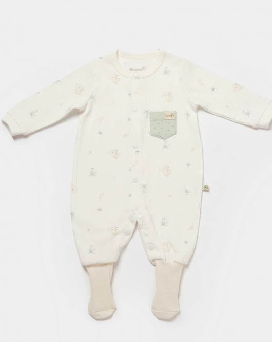 Bibaby Biorganic Koala Jungle Patikli Bebek Tulum 60734 Mint