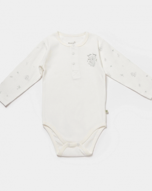 Bibaby Biorganic Koala Jungle Uzun Kol Bebek Body 56973 Gri