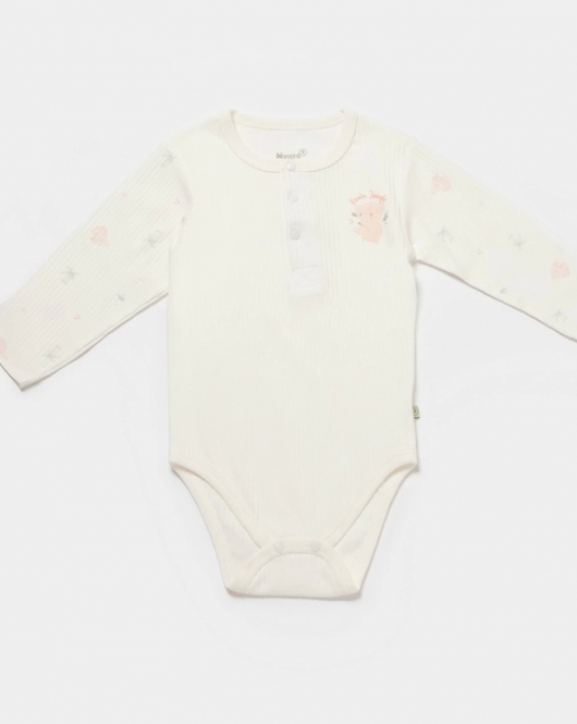 Bibaby Biorganic Koala Jungle Uzun Kol Bebek Body 56973 Pembe