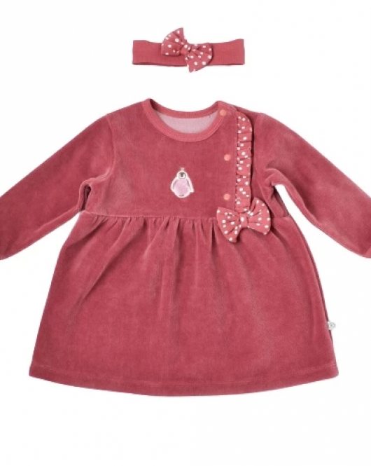 Bibaby Biorganic Little Love Kadife Elbise 76040 Rose Dry