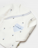 Bibaby Biorganic Love Floral 3 Parça Zıbın Seti 73346 Ekru Lila