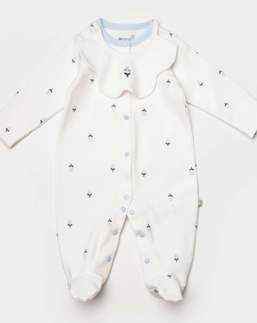 Bibaby Biorganic Love Floral Bebek Tulum 60791 Ekru Lila