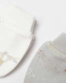 Bibaby Biorganic Penguin 2'li Bebek Eldiven 72238 Ekru Gri