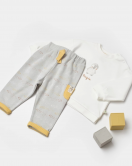 Bibaby Biorganic Penguin Club 2'li Bebek Takım 59809 Ekru Gri
