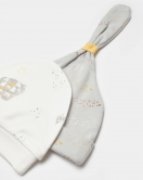 Bibaby Biorganic Penguin Club 2'li Şapka 72237 Ekru Gri